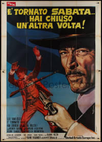 1b0954 RETURN OF SABATA Italian 2p 1972 cool Colizzi art of Lee Van Cleef with bizarre pistol!