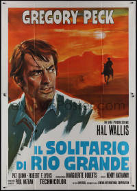 1b0961 SHOOT OUT Italian 2p 1971 different Avelli art of Gregory Peck in desert by silhouette!