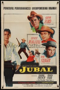 1b1264 JUBAL style B 1sh 1956 cowboys Glenn Ford, Ernest Borgnine & Rod Steiger!