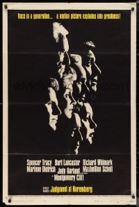 1b1265 JUDGMENT AT NUREMBERG 1sh 1961 Spencer Tracy, Judy Garland, Lancaster, Dietrich, Schell!