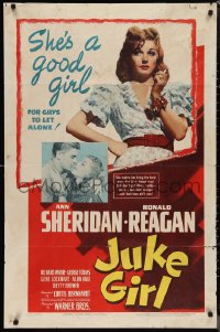 1b1266 JUKE GIRL 1sh 1942 sexy Ann Sheridan is a good girl for Ronald Reagan to leave alone!