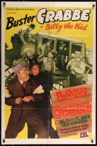 1b1277 LAW & ORDER 1sh 1942 Buster Crabbe, Al 'Fuzzy' St. John, Sarah Padden, Tex O'Brien!