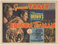 1b1789 EDISON THE MAN TC 1940 great image of Spencer Tracy as Thomas the inventor, plus cool art!