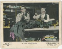 1b1966 GIRL SHY LC 1924 tailor teaches Harold Lloyd to repair clothes, as ye rip, so shall they sew!