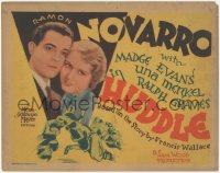 1b1810 HUDDLE TC 1932 Yale student Ramon Novarro & Madge Evans, college football art, ultra rare!