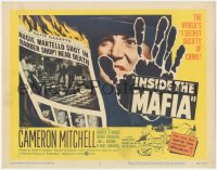 1b1818 INSIDE THE MAFIA TC 1959 Cameron Mitchell vs gangdom, cool newspaper headline image!