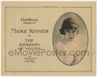 1b1829 KINGDOM OF YOUTH TC 1918 head & shoulders portrait of beautiful Madge Kennedy, ultra rare!