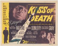 1b1830 KISS OF DEATH TC 1947 Henry Hathaway, Richard Widmark, Victor Mature, film noir classic!