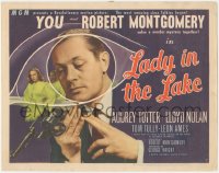 1b1832 LADY IN THE LAKE TC 1947 Robert Montgomery in the most amazing movie since Talkies began!