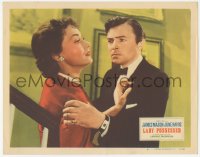 1b1984 LADY POSSESSED LC #4 1951 close up of James Mason in tuxedo grabbing worried June Havoc!