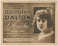 1b1831 L'APACHE TC 1919 American Dorothy Dalton gets mixed up in the Paris underworld, ultra rare!