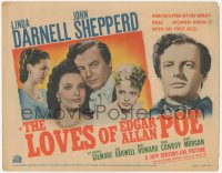 1b1841 LOVES OF EDGAR ALLAN POE TC 1942 Linda Darnell, Shepperd Strudwick as the poet, ultra rare!