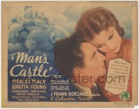 1b1846 MAN'S CASTLE TC 1933 great close up artwork of Spencer Tracy & pretty Loretta Young, rare!