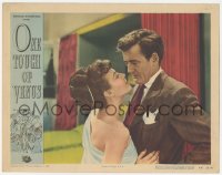 1b2008 ONE TOUCH OF VENUS LC #8 1948 c/u of sexy Ava Gardner trying to seduce Robert Walker!