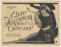 1b1858 OUTCAST TC 1922 great image of Elsie Ferguson with cigarette & shadow behind her, ultra rare!