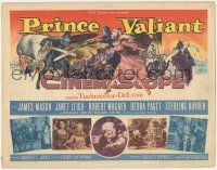 1b1863 PRINCE VALIANT TC 1954 artwork of Robert Wagner w/sword & armor saving sexy Janet Leigh!