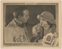 1b2035 RACING HEARTS LC 1923 c/u of pretty Agnes Ayres, who becomes a race car driver, ultra rare!