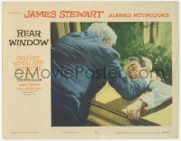 1b2037 REAR WINDOW LC #3 1954 Alfred Hitchcock, Raymond Burr pushes Jimmy Stewart out of window!