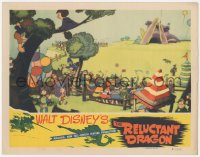 1b2040 RELUCTANT DRAGON LC 1941 crowd gathered outside dragon's lair, Disney 1st cartoon/live action!