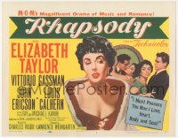 1b1868 RHAPSODY TC 1954 Elizabeth Taylor, Vittorio Gassman, magnificent drama of romance & music!