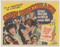 1b1875 SEVEN SWEETHEARTS TC 1942 Van Heflin with Kathryn Grayson & her six beautiful sisters, rare!