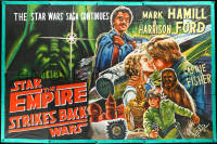 1b0096 EMPIRE STRIKES BACK hand painted 77x116 Lebanese poster R2000s Zeineddine art, green border!