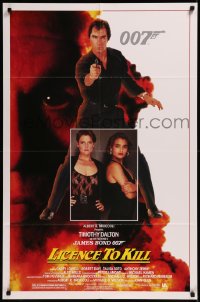 1b1280 LICENCE TO KILL 1sh 1989 Timothy Dalton as James Bond, sexy Carey Lowell & Talisa Soto!