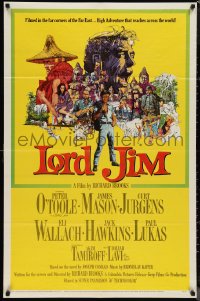 1b1289 LORD JIM 1sh 1965 Peak and Terpning art of O'Toole, James Mason, Curt Jurgens and cast!