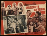 1b0154 LOST IN A HAREM Mexican LC 1946 great image of disguised Bud Abbott & Lou Costello in drag!