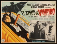 1b0171 VAMPIRE'S COFFIN Mexican LC 1957 blood-thirsty Mexican vampire seducing woman, cool art!