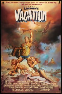 1b1320 NATIONAL LAMPOON'S VACATION studio style 1sh 1983 Chevy Chase and cast by Boris Vallejo!