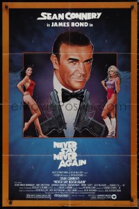 1b1322 NEVER SAY NEVER AGAIN 1sh 1983 art of Sean Connery as James Bond 007 by Obrero!