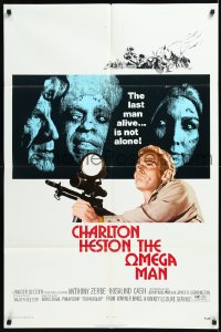 1b1328 OMEGA MAN 1sh 1971 Charlton Heston is the last man alive & he's not alone, I Am Legend!