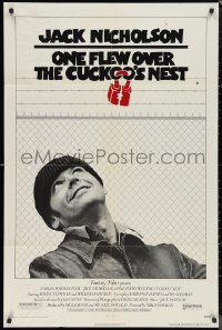 1b1331 ONE FLEW OVER THE CUCKOO'S NEST 1sh 1975 c/u of Nicholson, Forman classic!