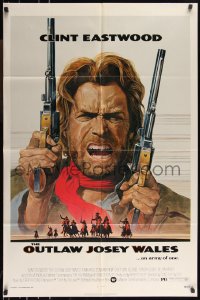 1b1333 OUTLAW JOSEY WALES NSS style 1sh 1976 Eastwood is an army of one, art by Roy Andersen!