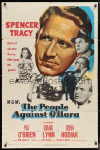 1b1336 PEOPLE AGAINST O'HARA 1sh 1951 Spencer Tracy against sinister forces that prey on youth!