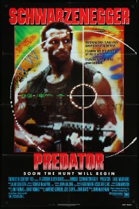 1b1344 PREDATOR 1sh 1987 Arnold Schwarzenegger sci-fi, soon the hunt will begin, cool image!