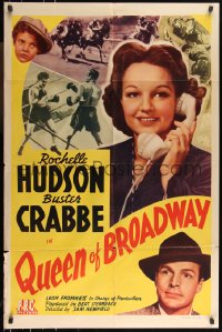 1b1349 QUEEN OF BROADWAY 1sh 1942 bookie Rochelle Hudson, Buster Crabbe & Paul Bryar!