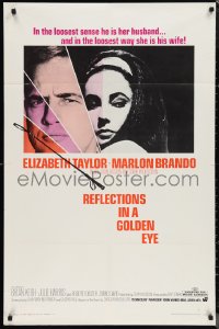 1b1355 REFLECTIONS IN A GOLDEN EYE 1sh 1967 John Huston, Liz Taylor, Brando & Keith!
