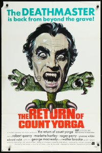 1b1358 RETURN OF COUNT YORGA 1sh 1971 Robert Quarry, AIP vampires, wild monster art!