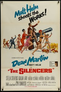 1b1386 SILENCERS 1sh 1966 outrageous sexy phallic art of Dean Martin & Slaygirls by Brian Bysouth!