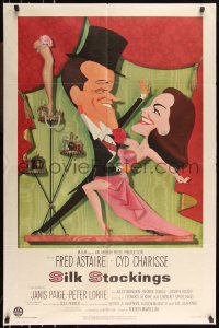 1b1387 SILK STOCKINGS 1sh 1957 art of Fred Astaire & Cyd Charisse by Jacques Kapralik!