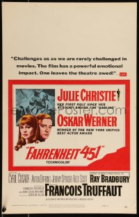 1b1530 FAHRENHEIT 451 WC 1967 Francois Truffaut, Ray Bradbury, Julie Christie, Werner, very rare!