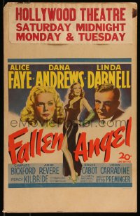 1b1532 FALLEN ANGEL WC 1945 Preminger, pretty Alice Faye, Dana Andrews, sexy bad girl Linda Darnell!