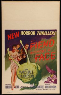 1b1538 FIEND WITHOUT A FACE WC 1958 giant brain & sexy girl in towel, mad science spawns evil, rare!