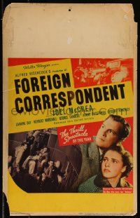 1b1541 FOREIGN CORRESPONDENT WC 1940 Alfred Hitchcock, Joel McCrea, Laraine Day, different & rare!