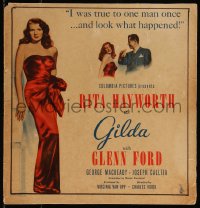 1b1550 GILDA WC 1946 sexy Rita Hayworth full-length in sheath dress & slapped by Glenn Ford, rare!