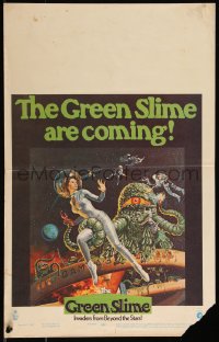 1b1562 GREEN SLIME WC 1969 classic cheesy sci-fi movie, Vic Livoti art of sexy astronaut & monster!