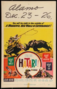 1b1568 HATARI WC 1962 Howard Hawks, great Frank McCarthy art of John Wayne in Africa, rare!