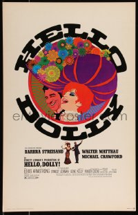 1b1573 HELLO DOLLY WC 1970 great Richard Amsel artwork of Barbra Streisand & Walter Matthau!